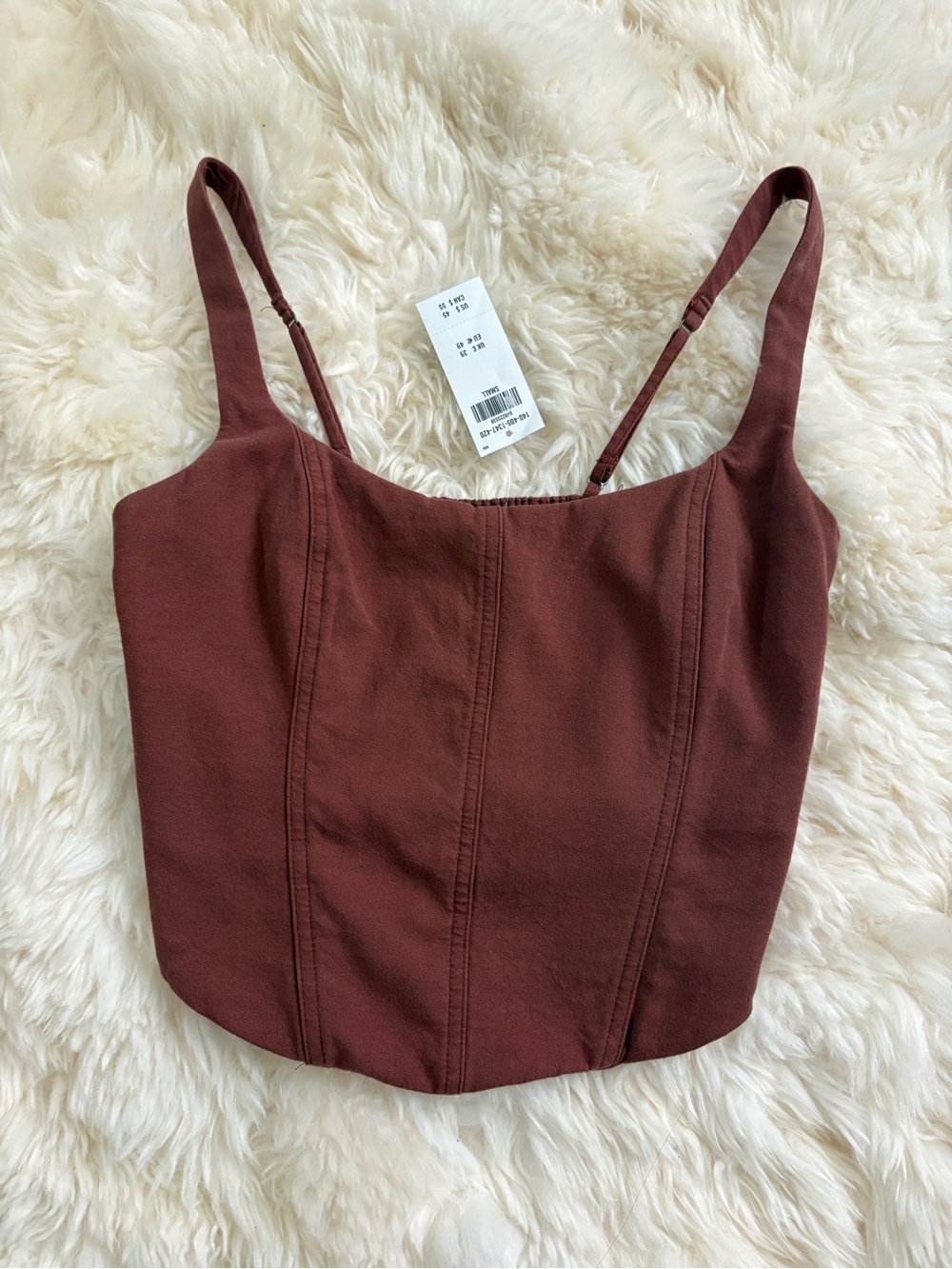 nwt abercrombie cropped corset rust red tank - Picture 7 of 7